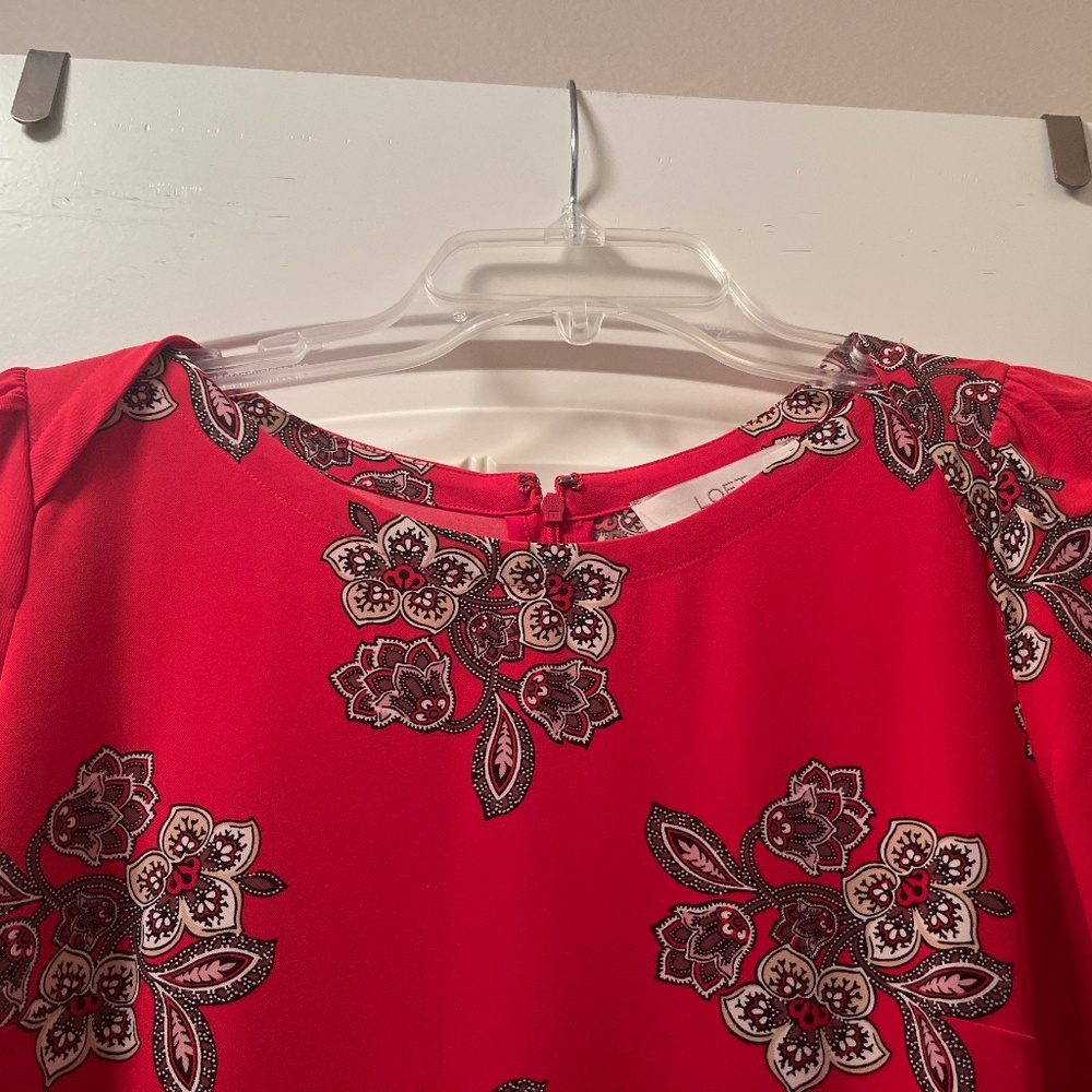 Vibrant Flowered Loft Midi Dress